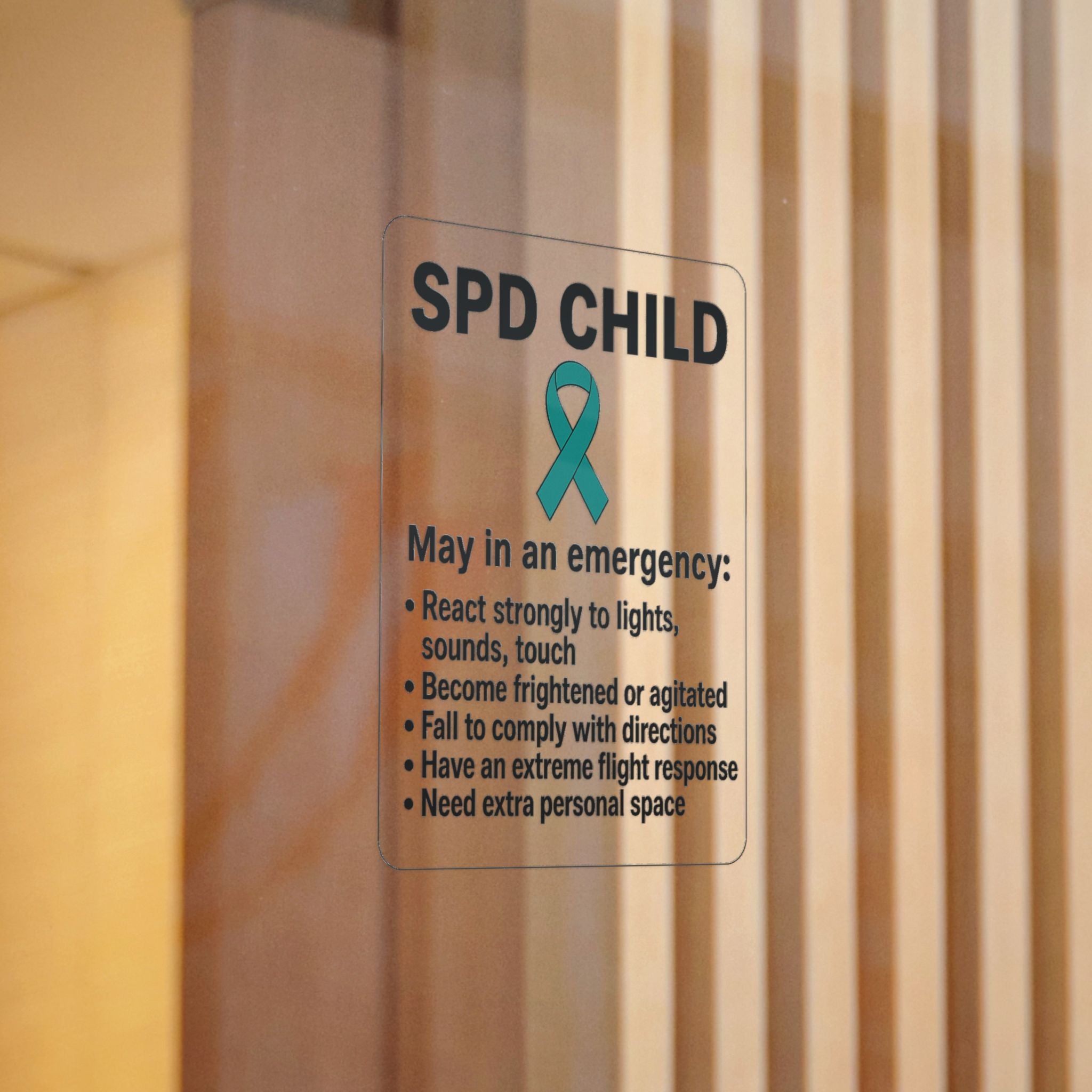 SPD Child Awareness sticker | Sensory Processing Disorder information decal, teal ribbon