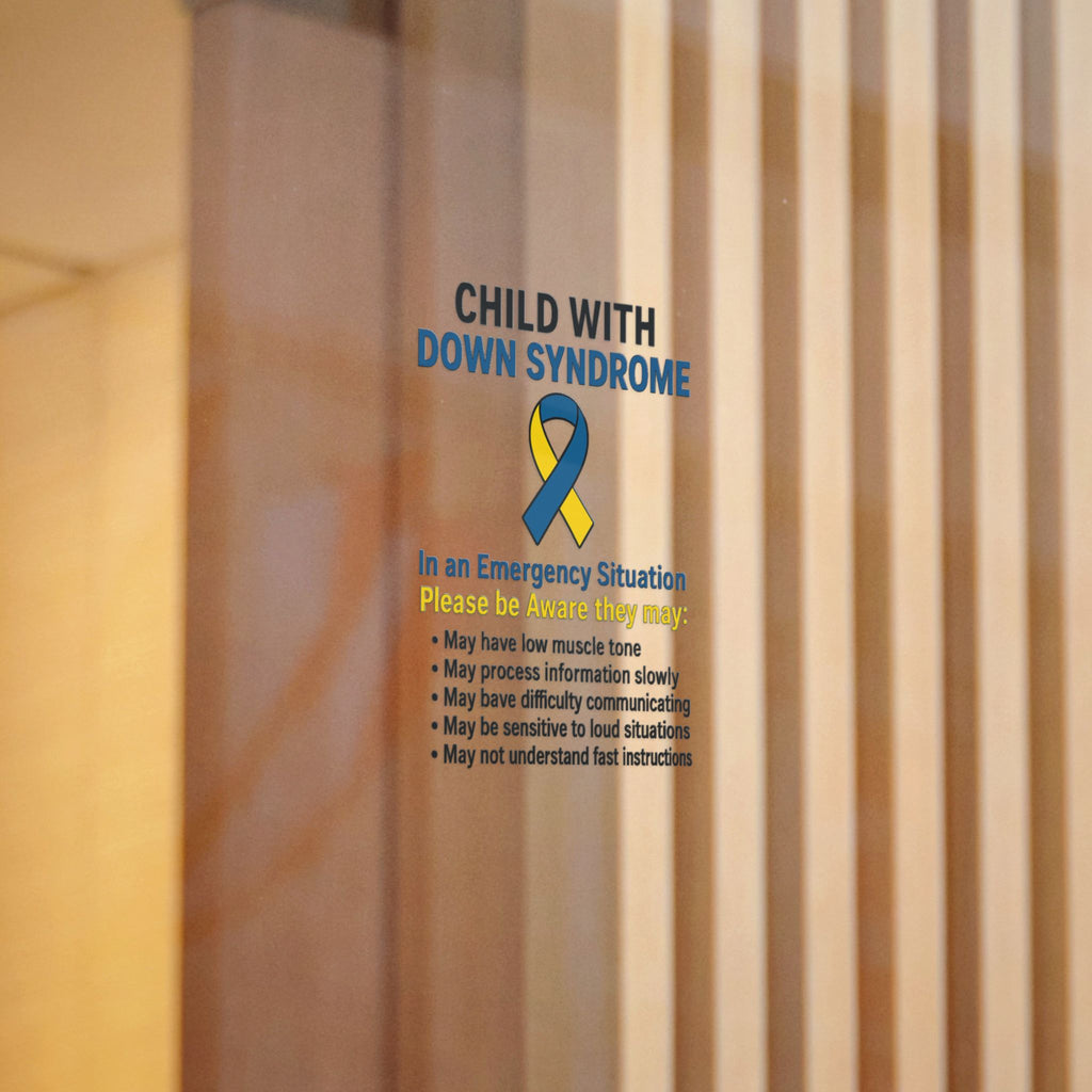 Child with Down Syndrome awareness ribbon Die-Cut Sticker | DTF