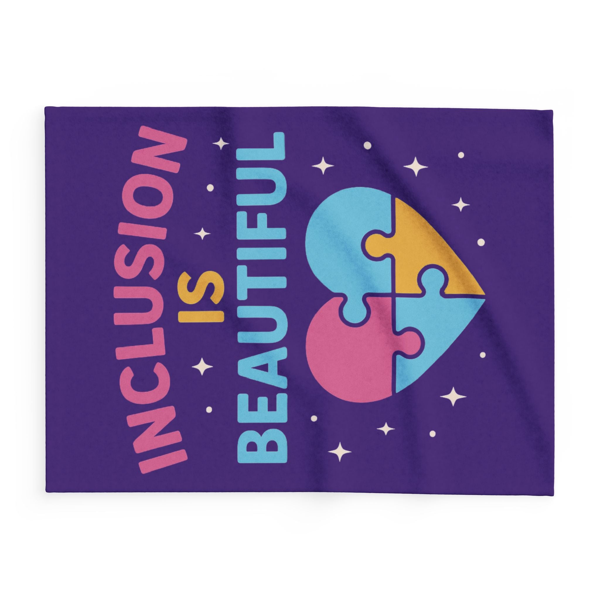 Inclusion Is Beautiful heart puzzle design Arctic Fleece Blanket | Pride, Diversity