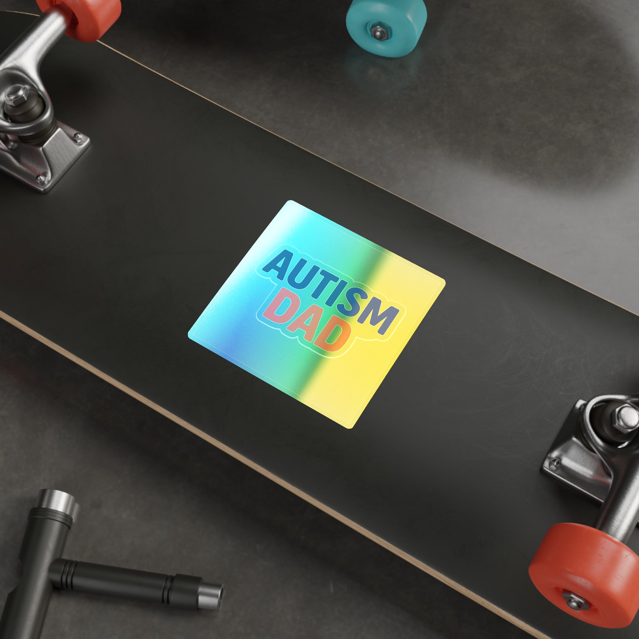 Autism Dad holographic sticker | die-cut square