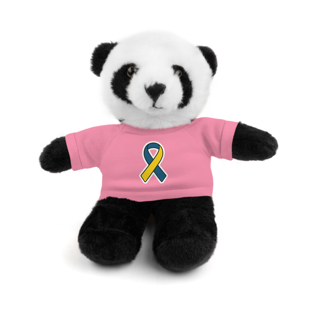 Yellow Blue Awareness Ribbon Stuffed Animal
