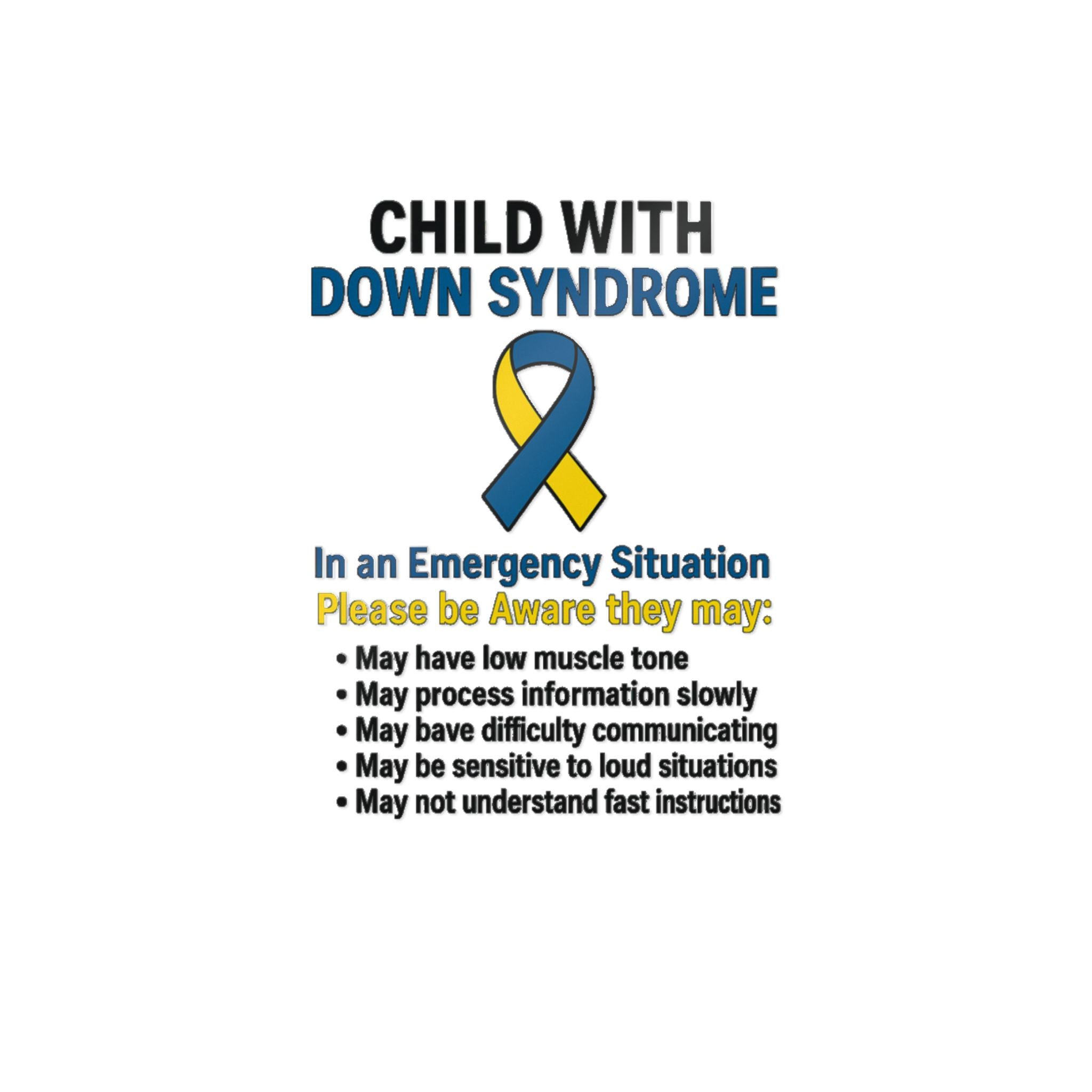 Child with Down Syndrome awareness ribbon Die-Cut Sticker | DTF
