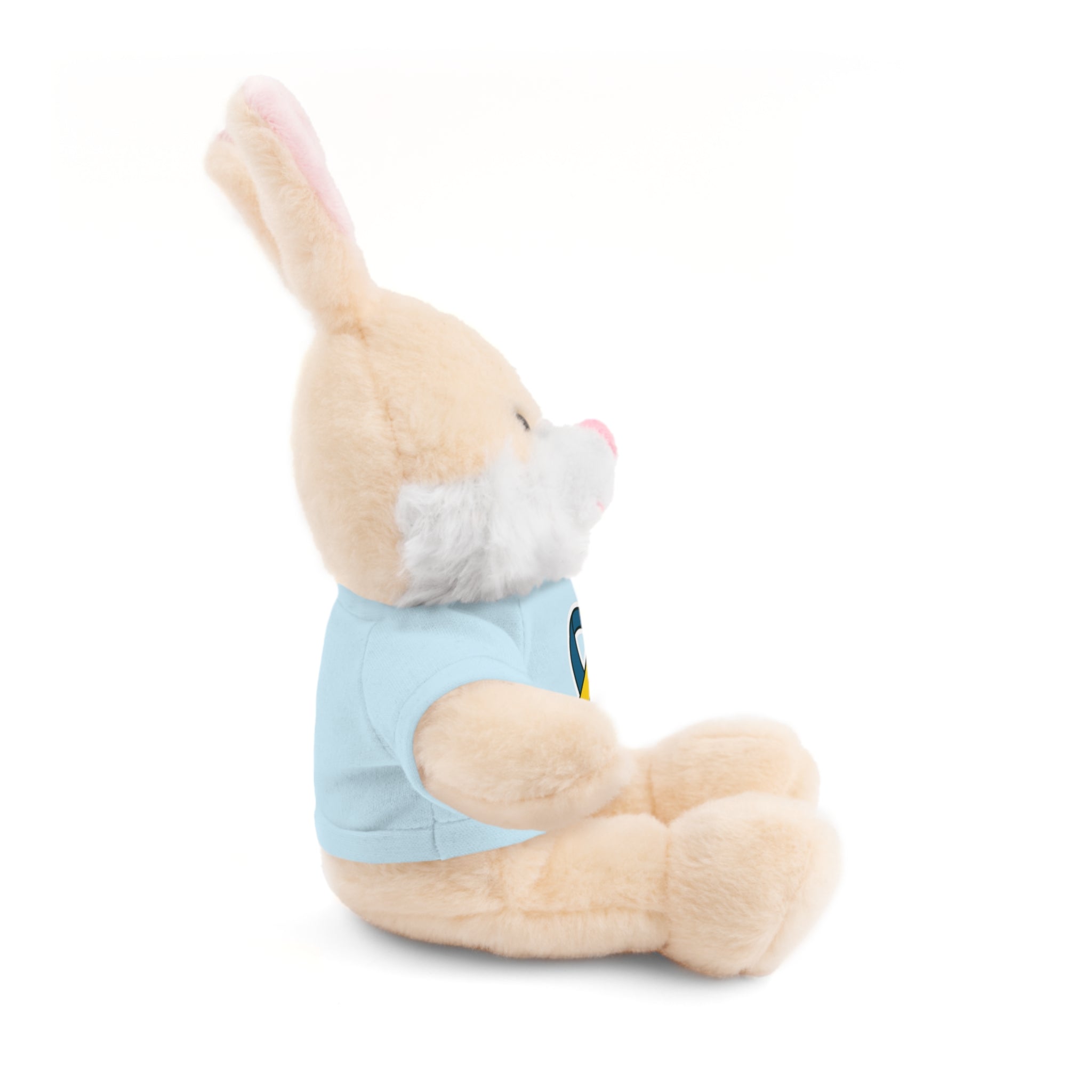 Yellow Blue Awareness Ribbon Stuffed Animal