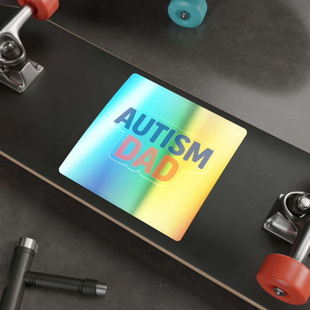Autism Dad holographic sticker | die-cut square