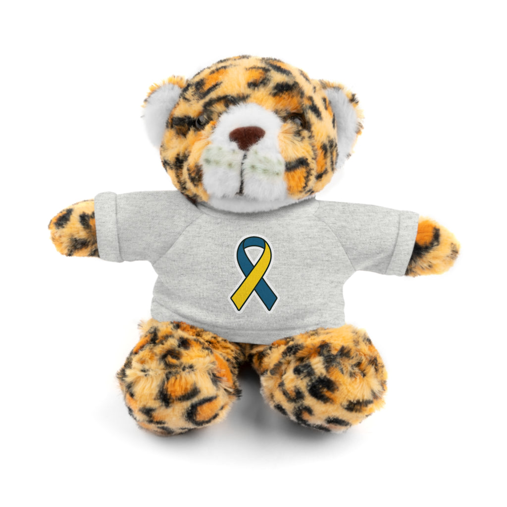 Yellow Blue Awareness Ribbon Stuffed Animal