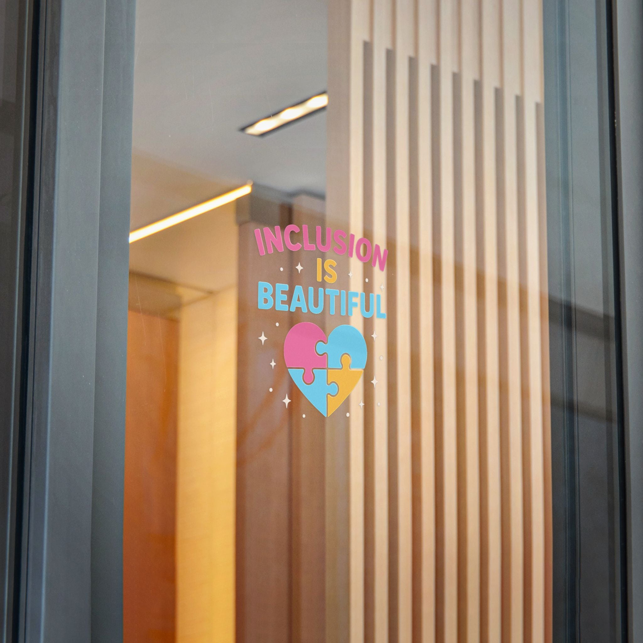 Inclusion Is Beautiful Heart Puzzle sticker | Die-Cut Sticker