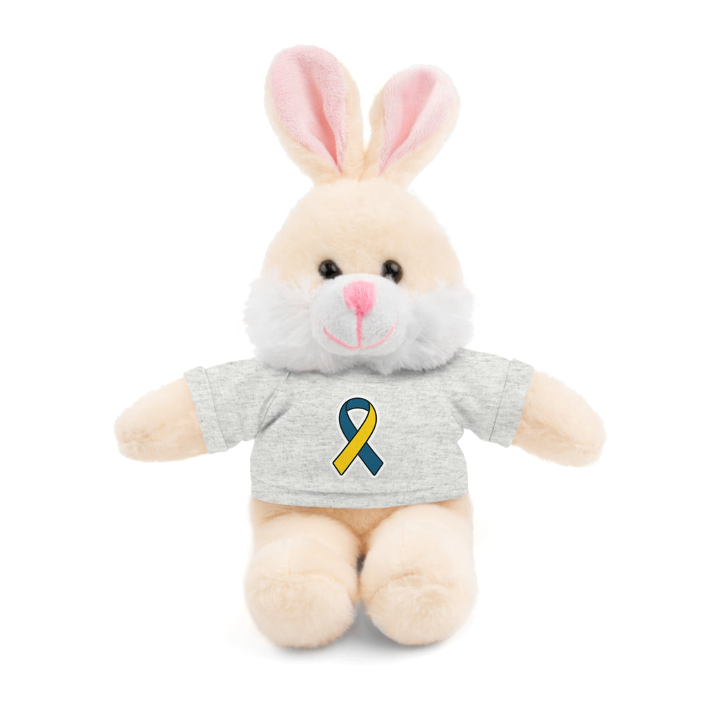 Yellow Blue Awareness Ribbon Stuffed Animal