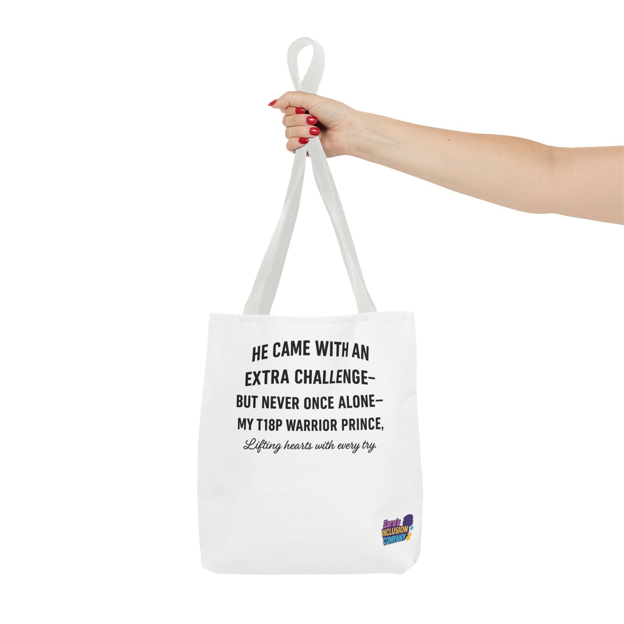 T18P Warrior Prince Quote Tote Bag | Inspirational Awareness Tote