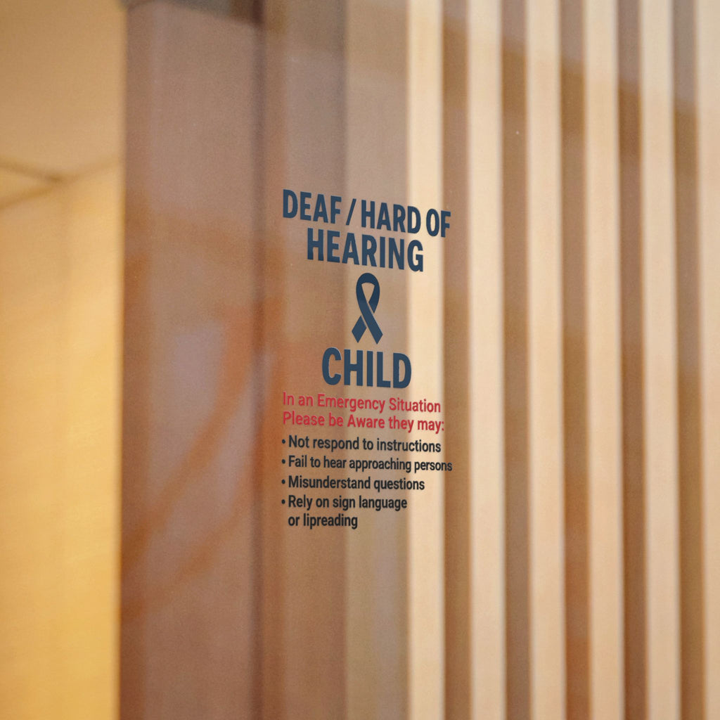 Deaf Hard of Hearing Child awareness sticker | Die-Cut Sticker