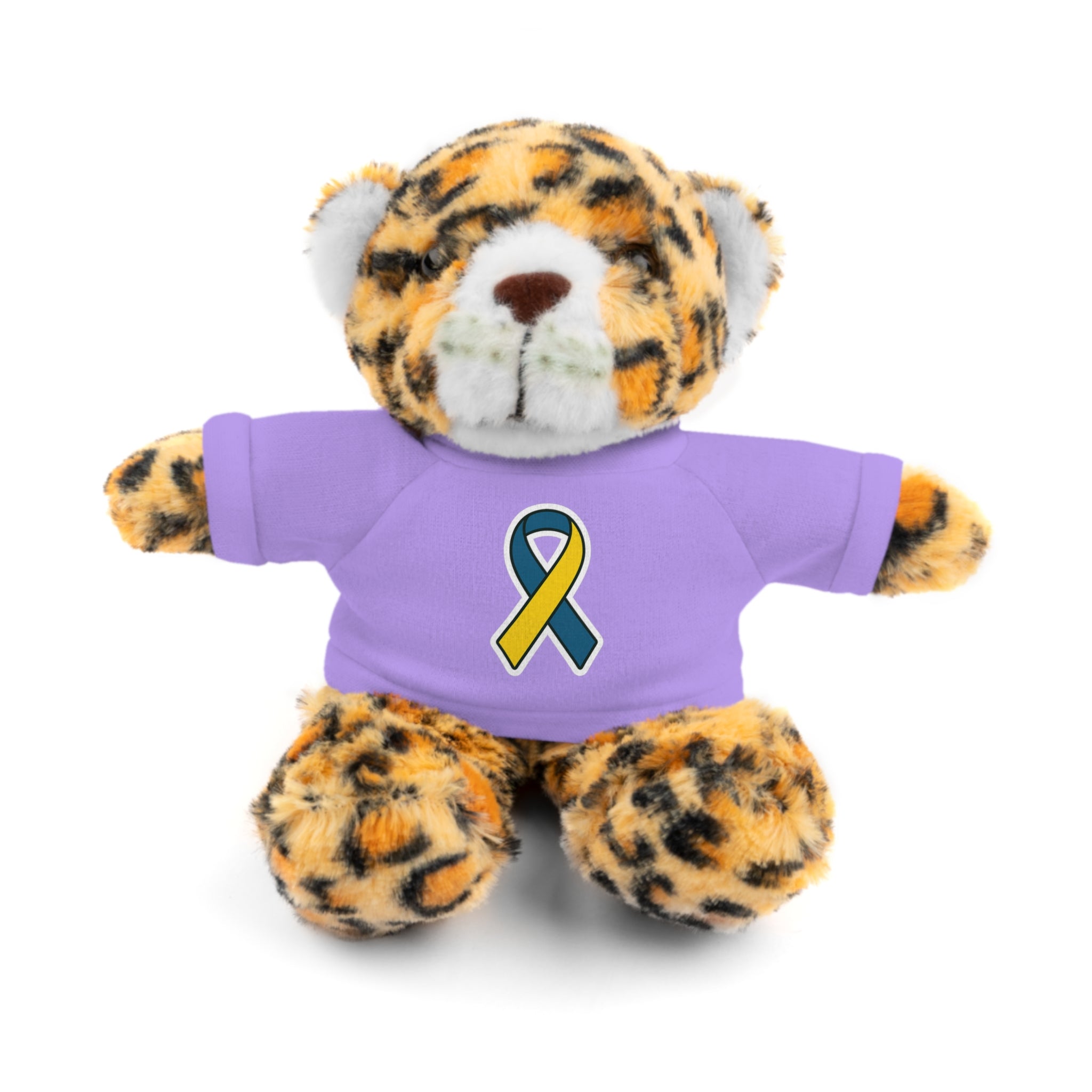 Yellow Blue Awareness Ribbon Stuffed Animal