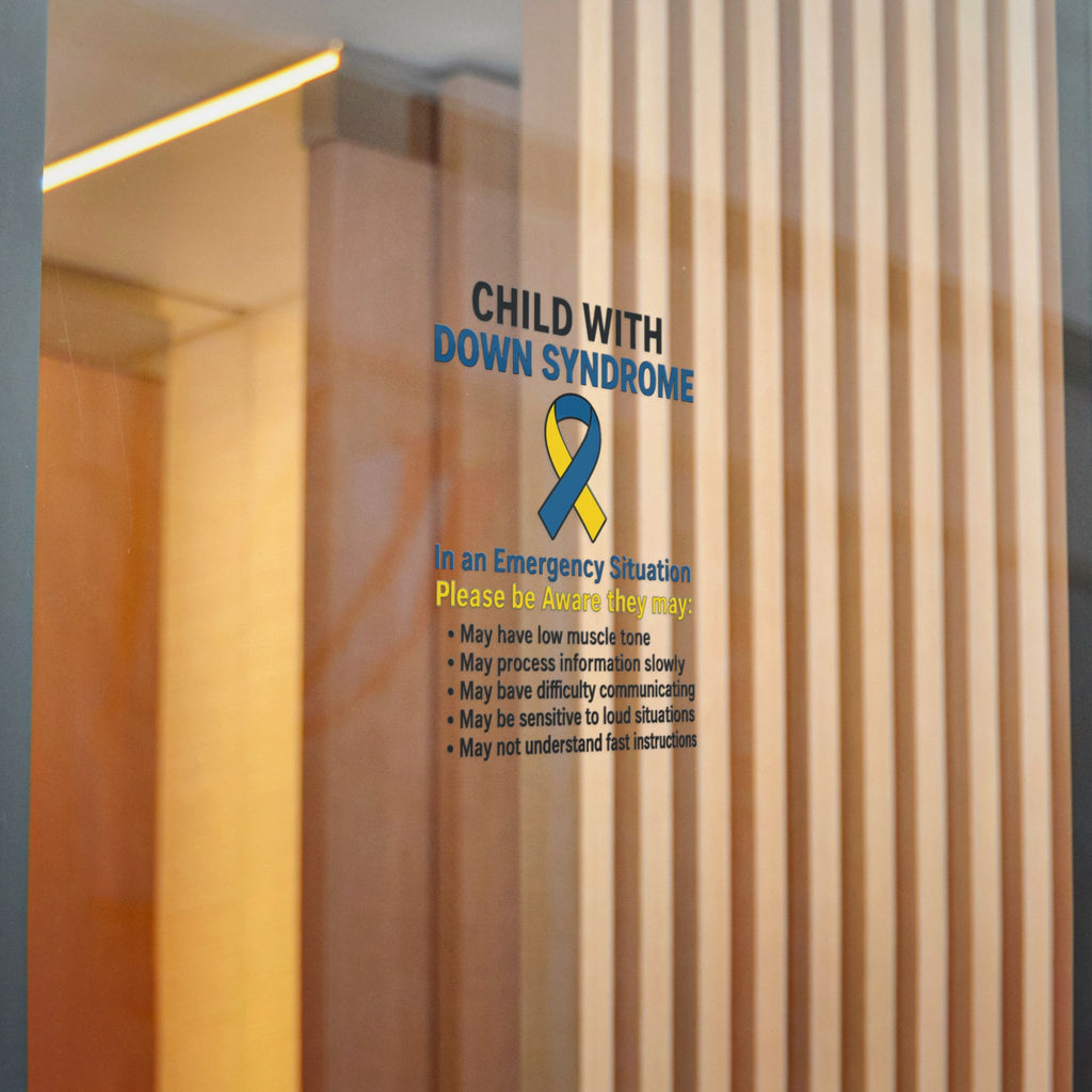 Child with Down Syndrome awareness ribbon Die-Cut Sticker | DTF