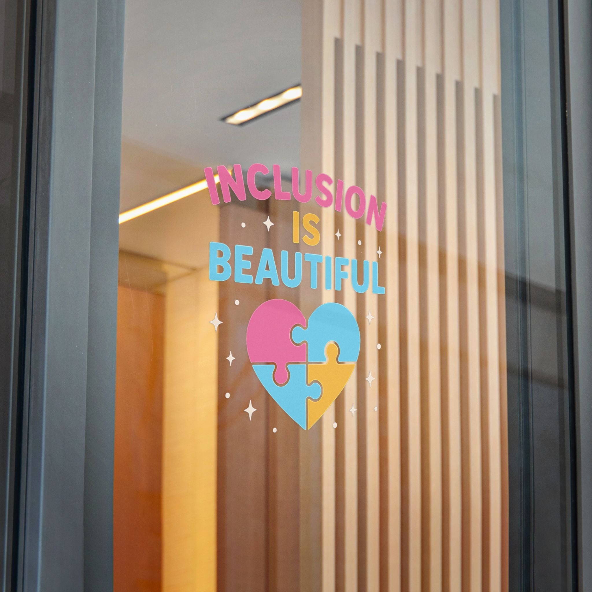 Inclusion Is Beautiful Heart Puzzle sticker | Die-Cut Sticker