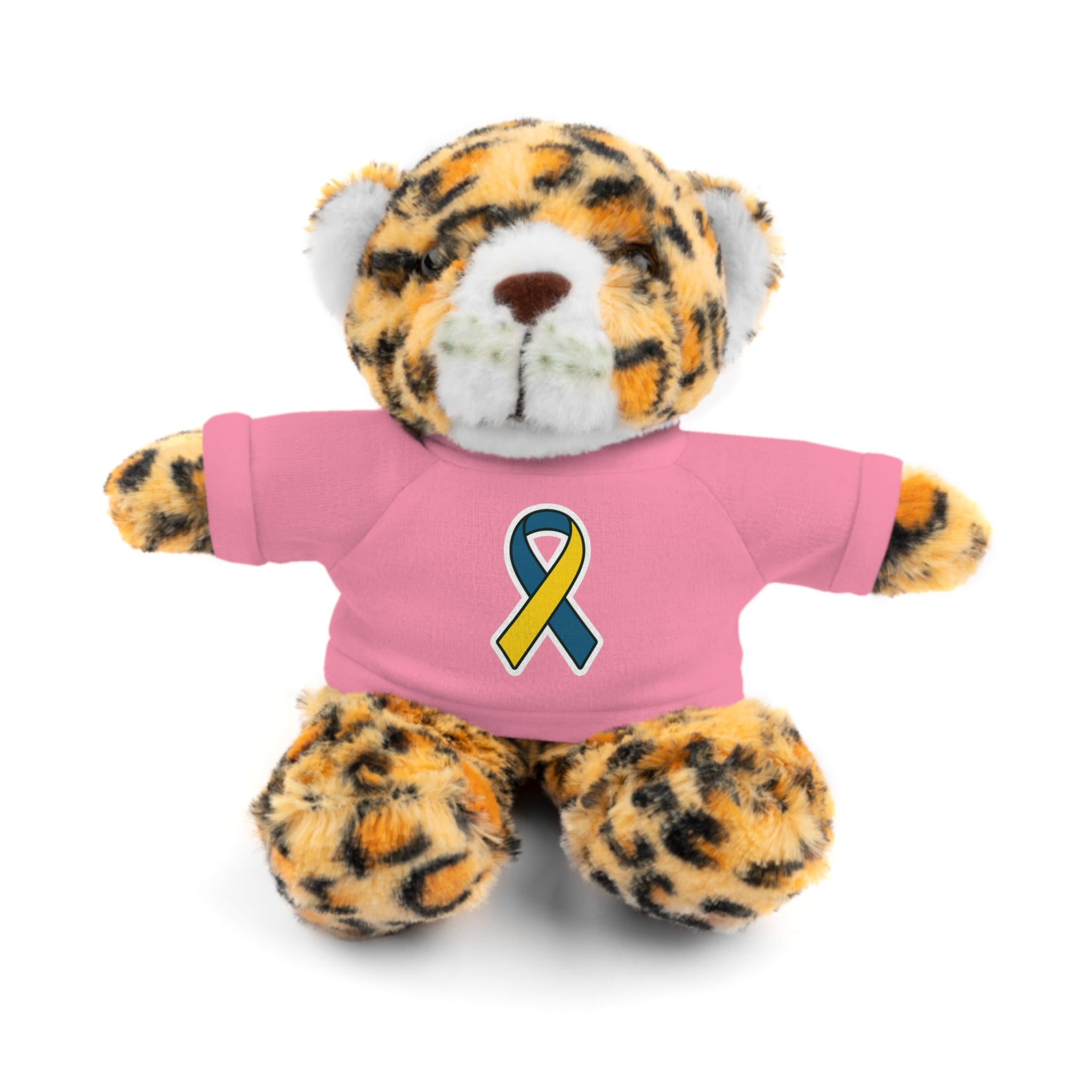Yellow Blue Awareness Ribbon Stuffed Animal