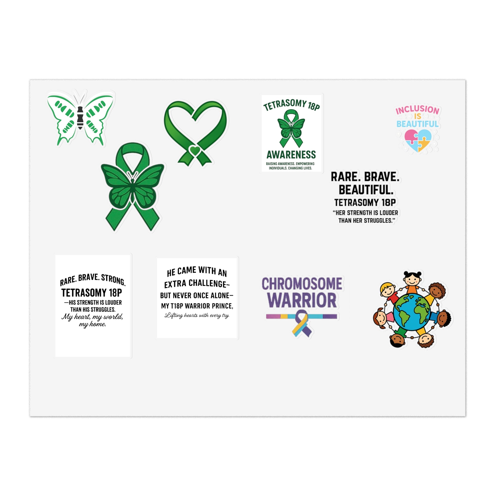 Tetrasomy 18 Awareness Stickers sticker sheet