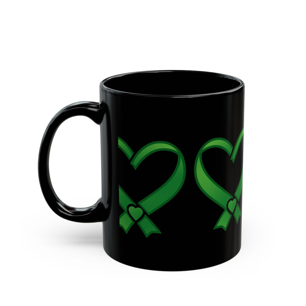 Heart ribbon awareness BLACK MUG (11oz, 15oz)