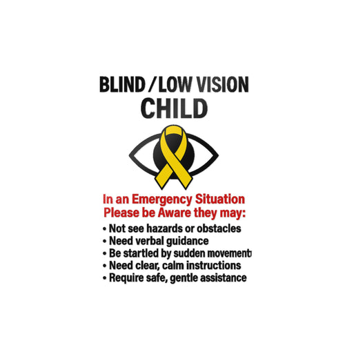 Blind/Low Vision Child sticker | Safety Awareness Die-Cut Sticker