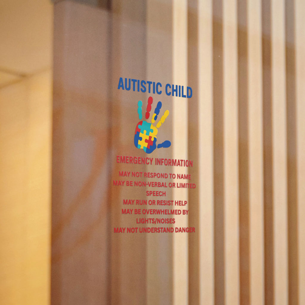 Autistic Child Emergency Information Sticker | Die-Cut