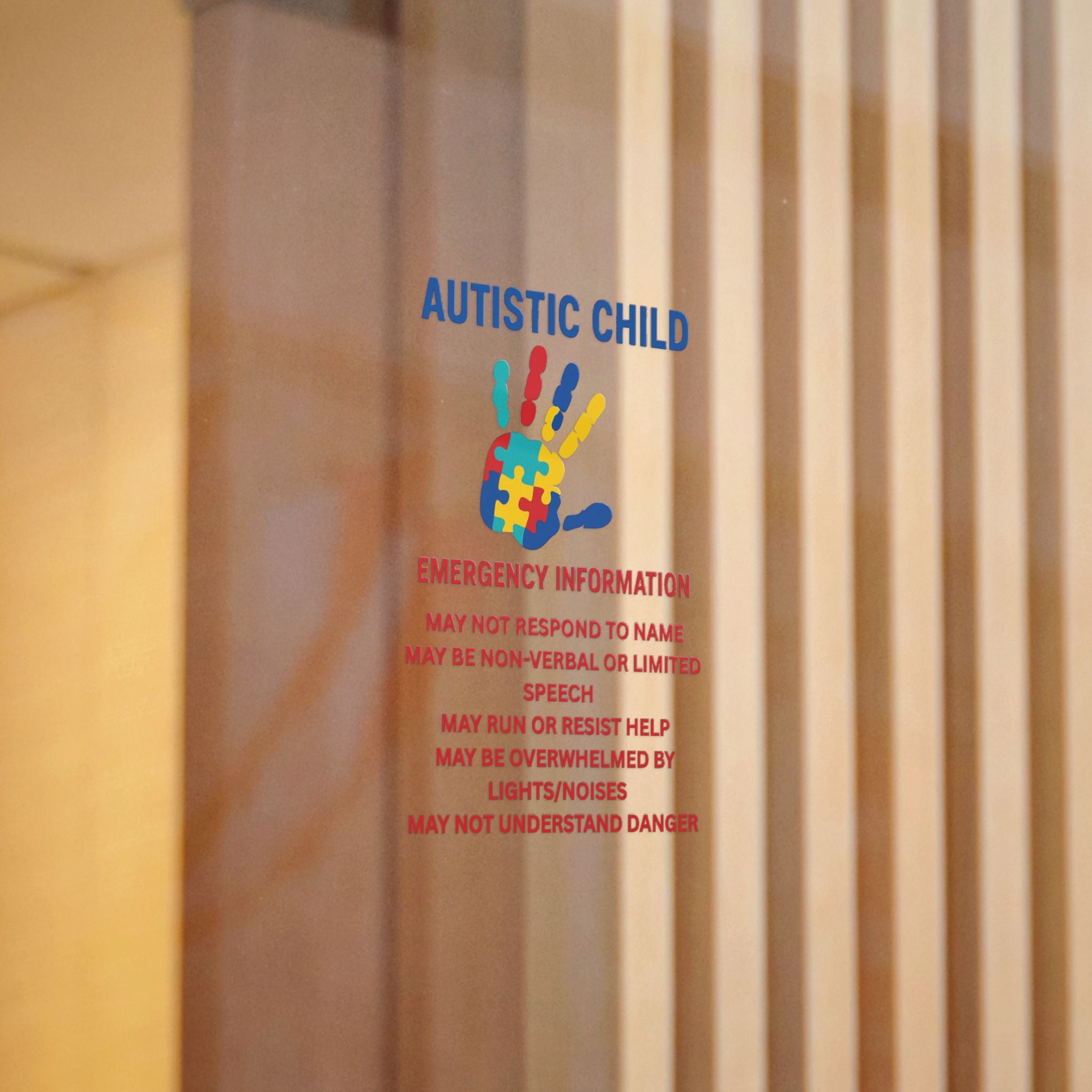 Autistic Child Emergency Information Sticker | Die-Cut