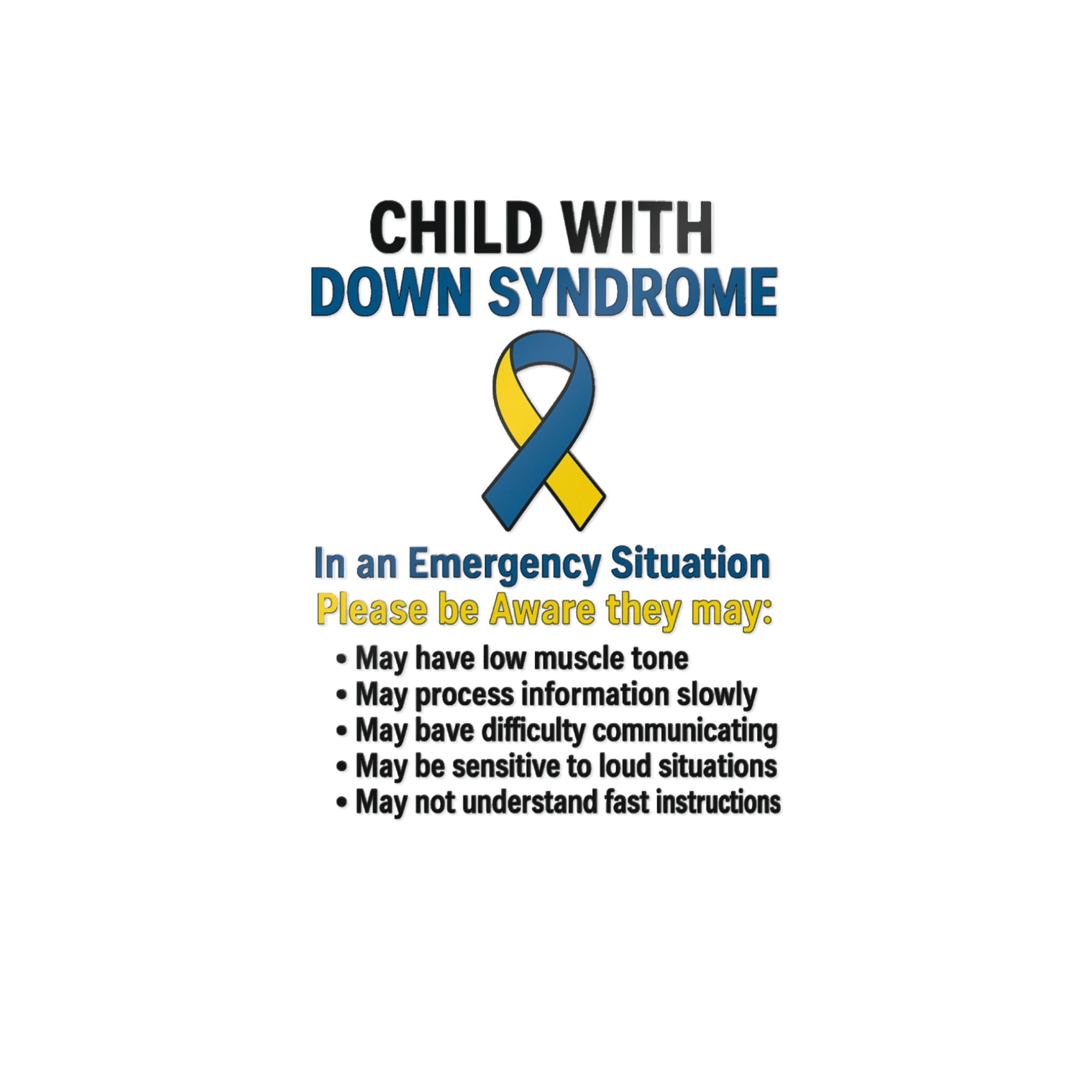 Child with Down Syndrome awareness ribbon Die-Cut Sticker | DTF