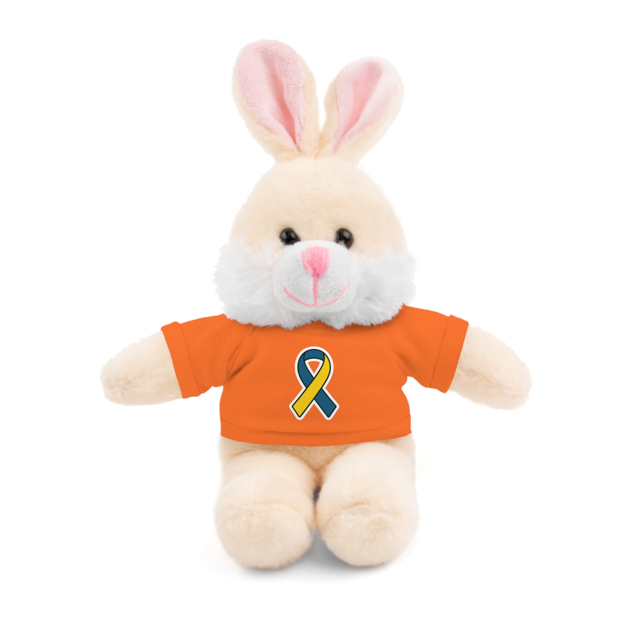 Yellow Blue Awareness Ribbon Stuffed Animal