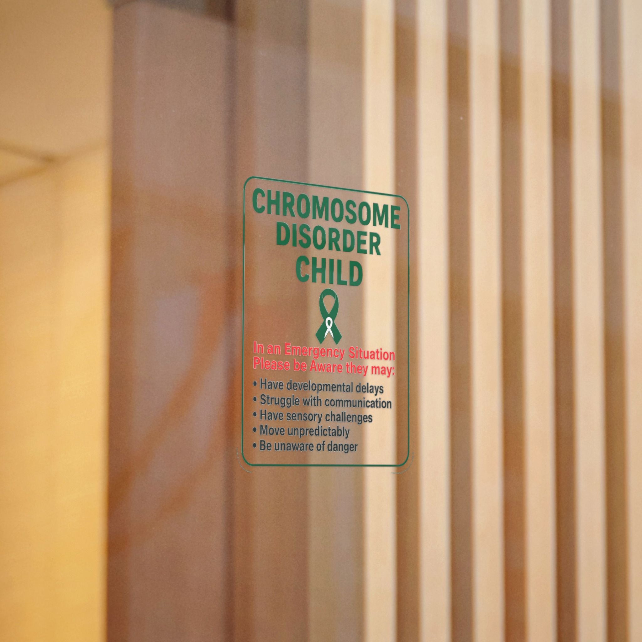 Chromosome Disorder Child emergency awareness sticker | Die-Cut Sticker