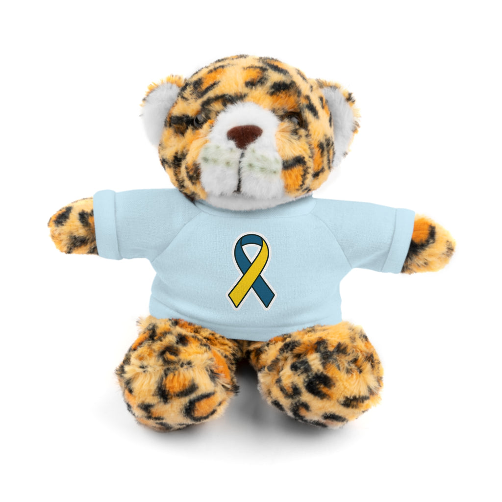 Yellow Blue Awareness Ribbon Stuffed Animal