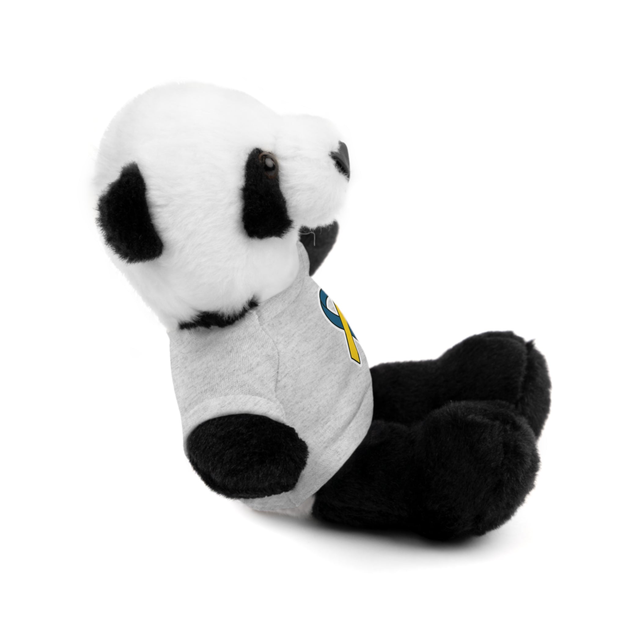 Yellow Blue Awareness Ribbon Stuffed Animal