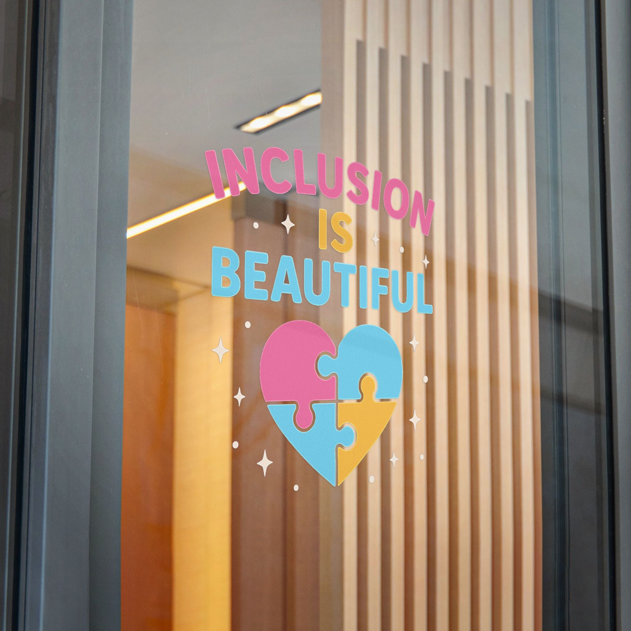 Inclusion Is Beautiful Heart Puzzle sticker | Die-Cut Sticker