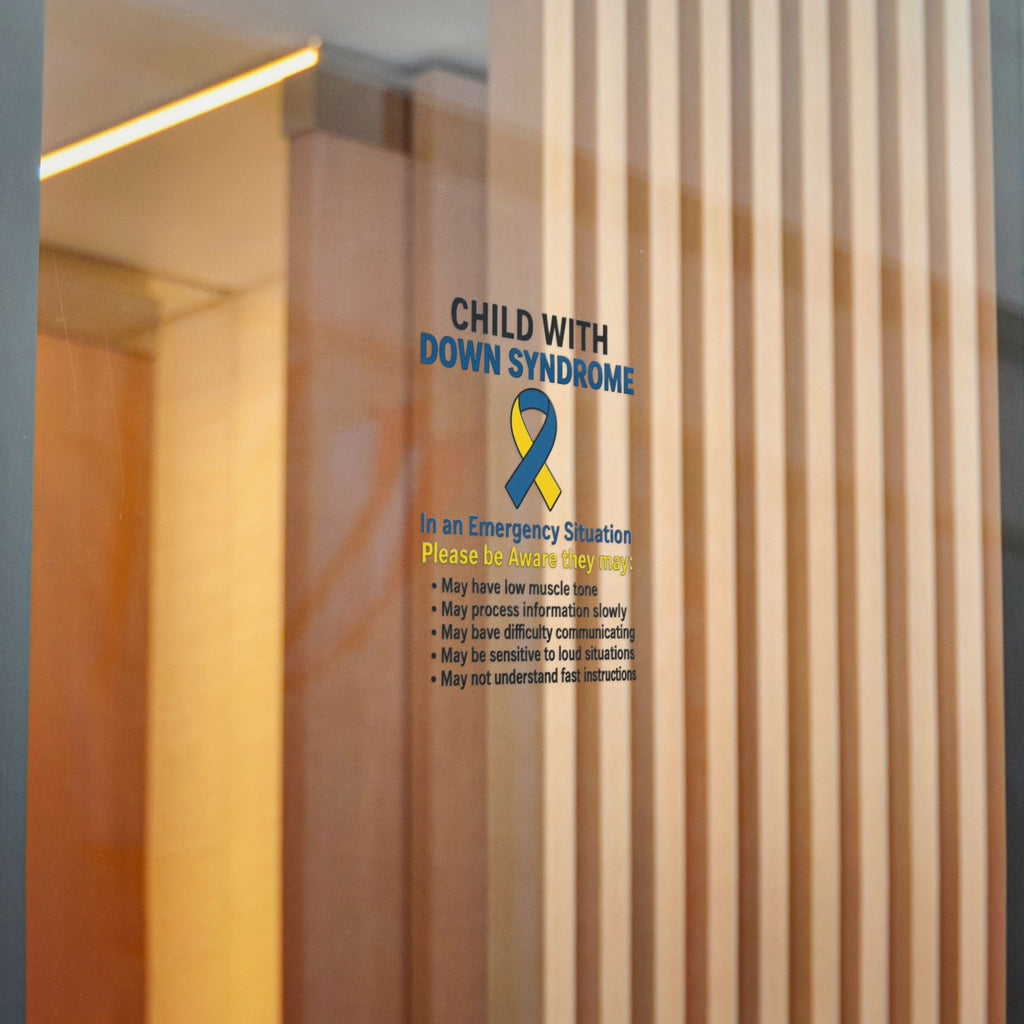 Child with Down Syndrome awareness ribbon Die-Cut Sticker | DTF