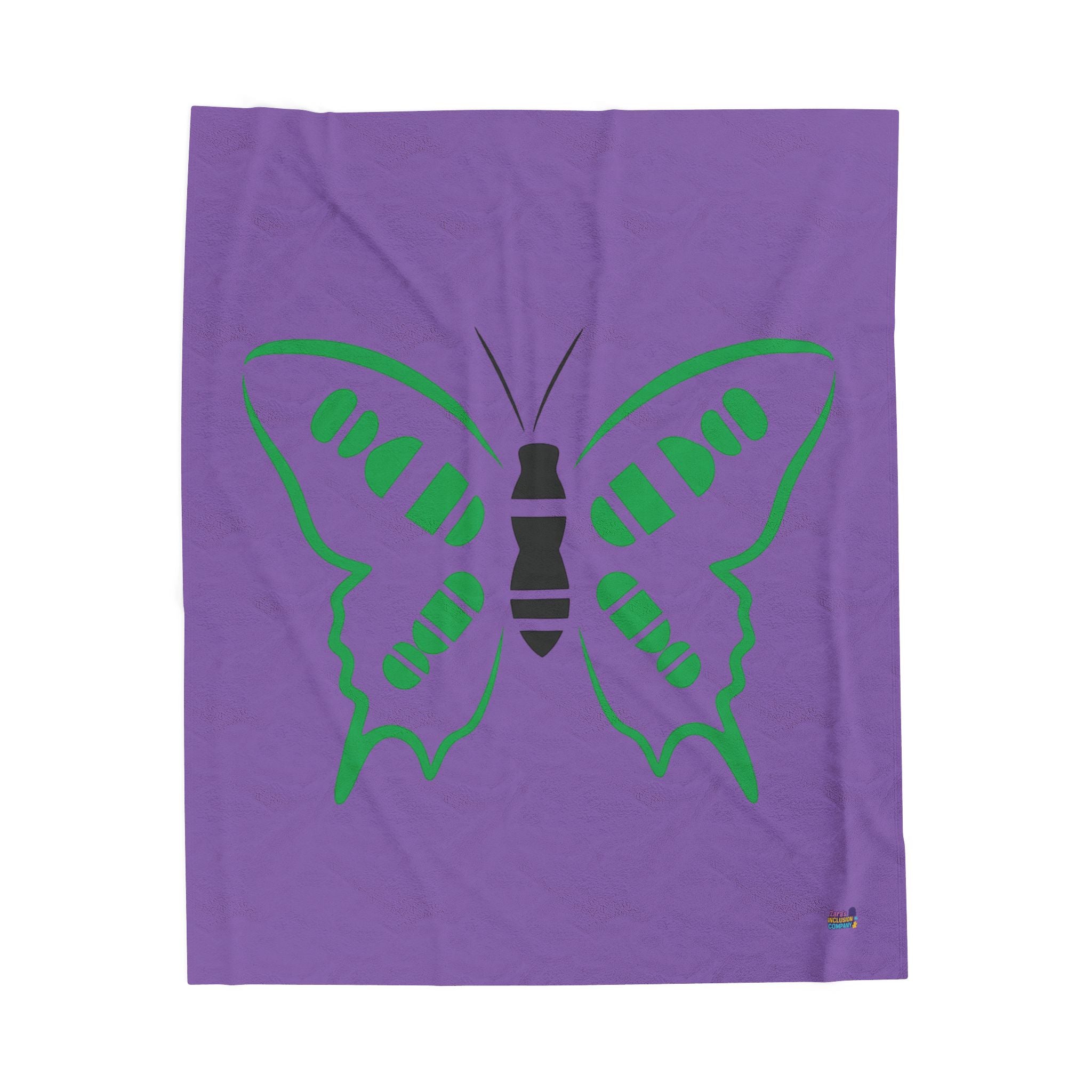 Tetrasomy 18P Green Butterfly Velveteen Plush Blanket