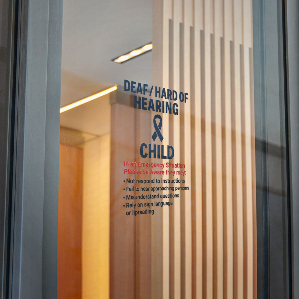 Deaf Hard of Hearing Child awareness sticker | Die-Cut Sticker