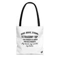 Rare, brave, strong, poem tote bag