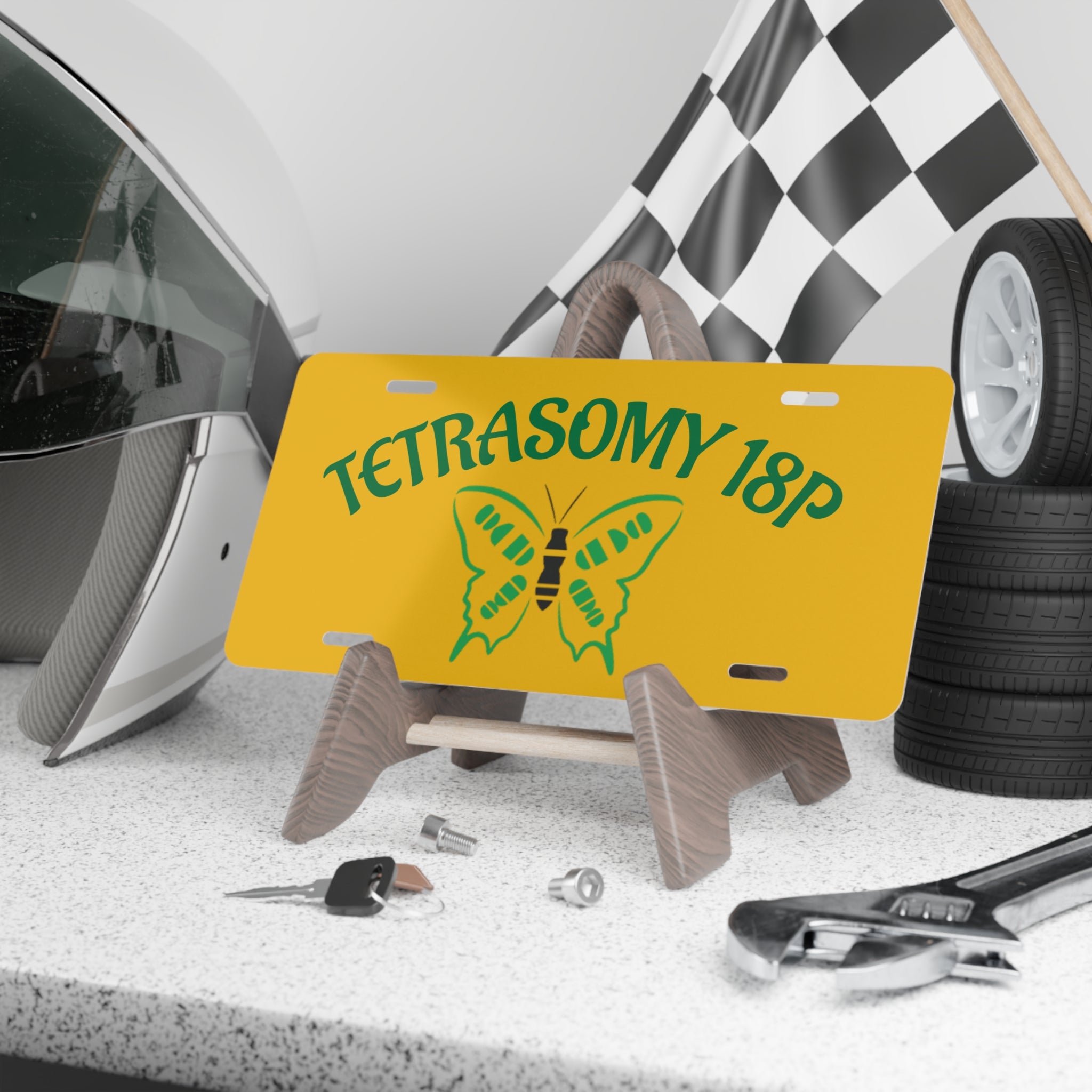 Tetrasomy 18p butterfly Vanity Plate | Awareness license plate