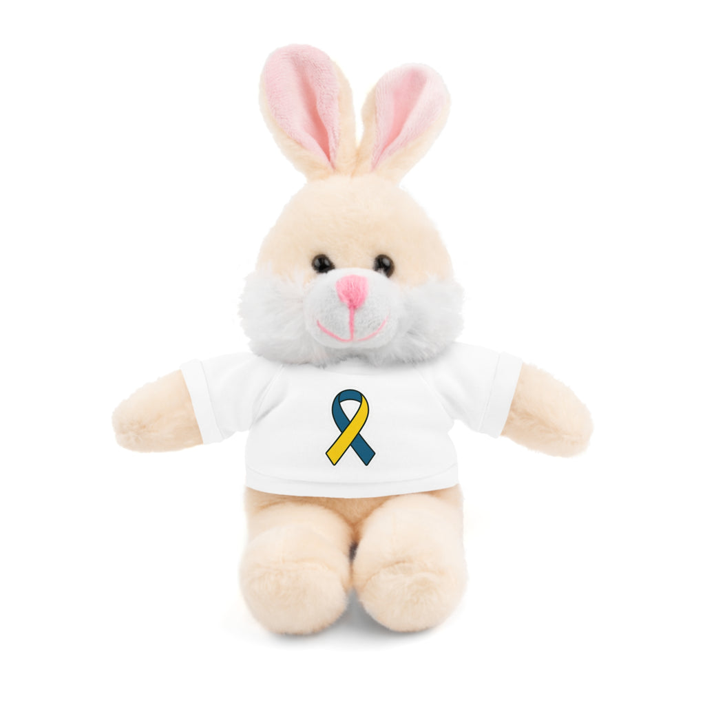 Yellow Blue Awareness Ribbon Stuffed Animal