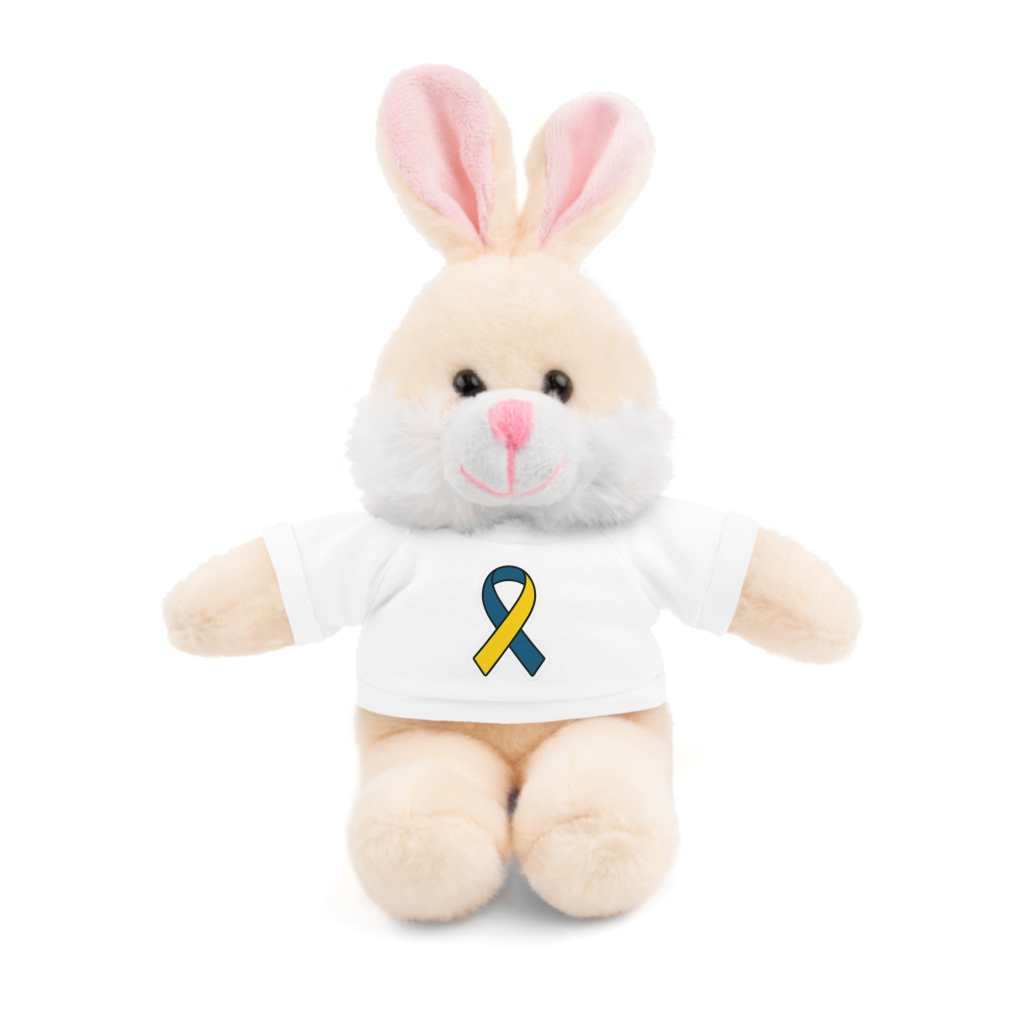Yellow Blue Awareness Ribbon Stuffed Animal