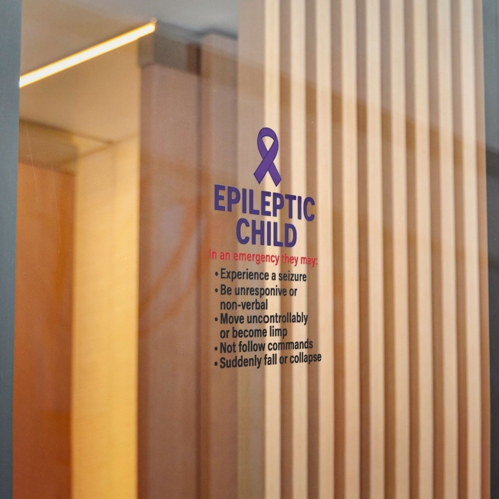 Epileptic Child Emergency Info sticker | Die-Cut Sticker