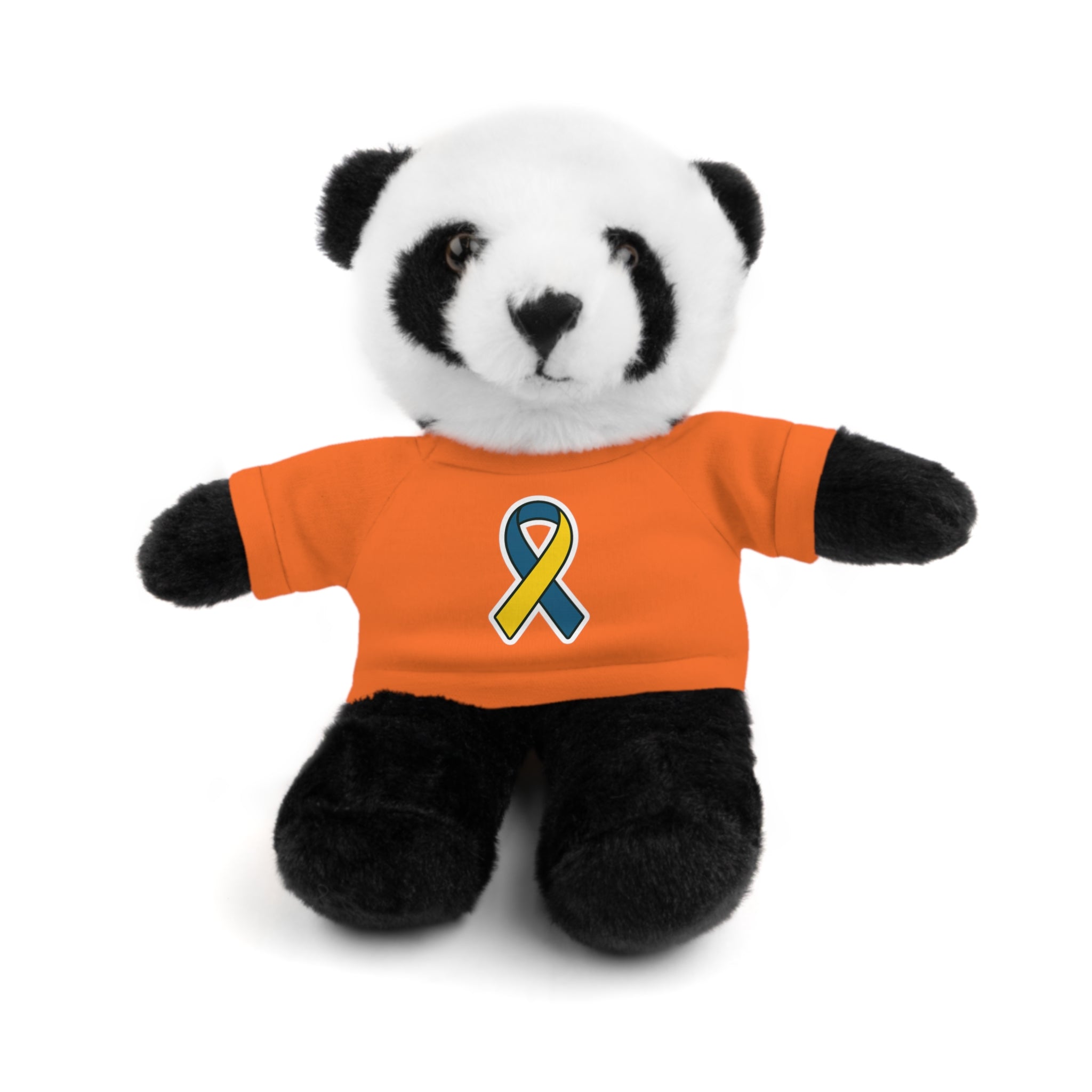 Yellow Blue Awareness Ribbon Stuffed Animal