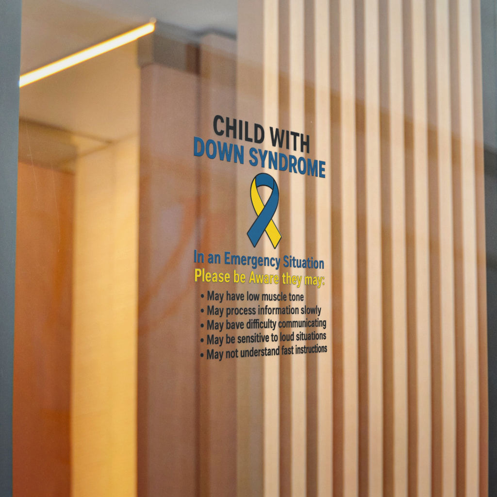Child with Down Syndrome awareness ribbon Die-Cut Sticker | DTF