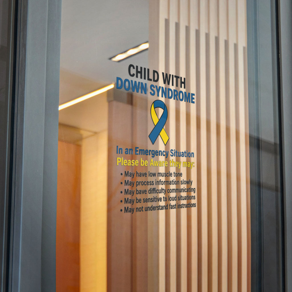 Child with Down Syndrome awareness ribbon Die-Cut Sticker | DTF