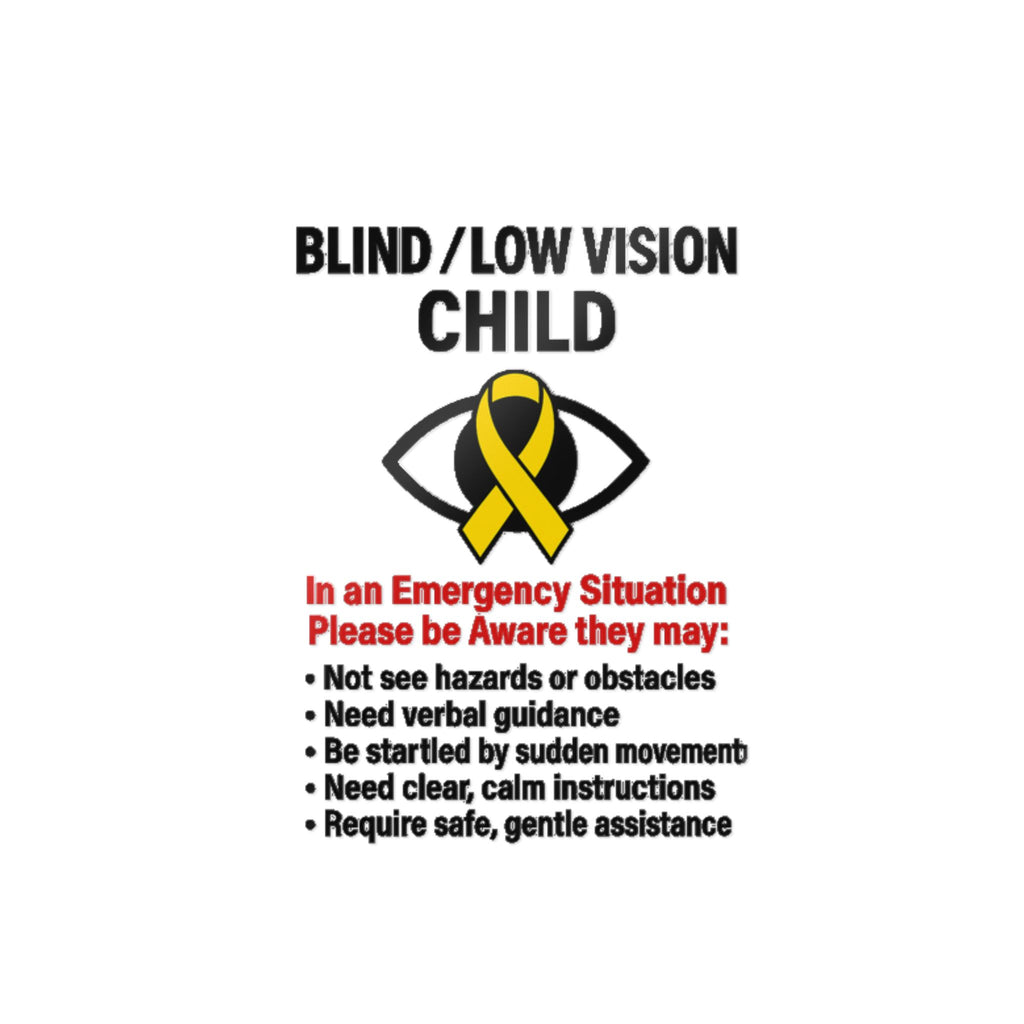 Blind/Low Vision Child sticker | Safety Awareness Die-Cut Sticker