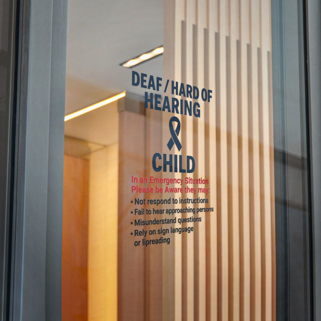 Deaf Hard of Hearing Child awareness sticker | Die-Cut Sticker