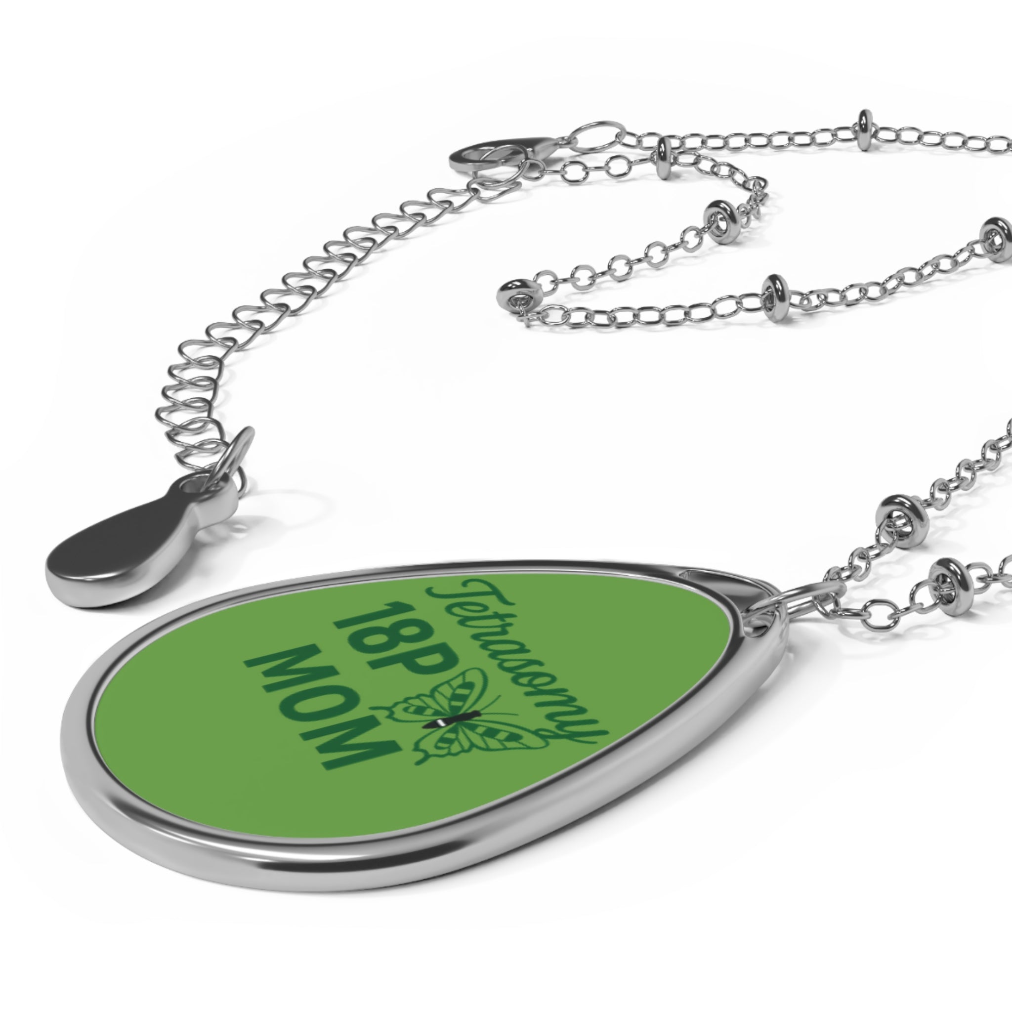 Tetrasomy 18p Mom Necklace | Teardrop Pendant, Chromosomal Awareness