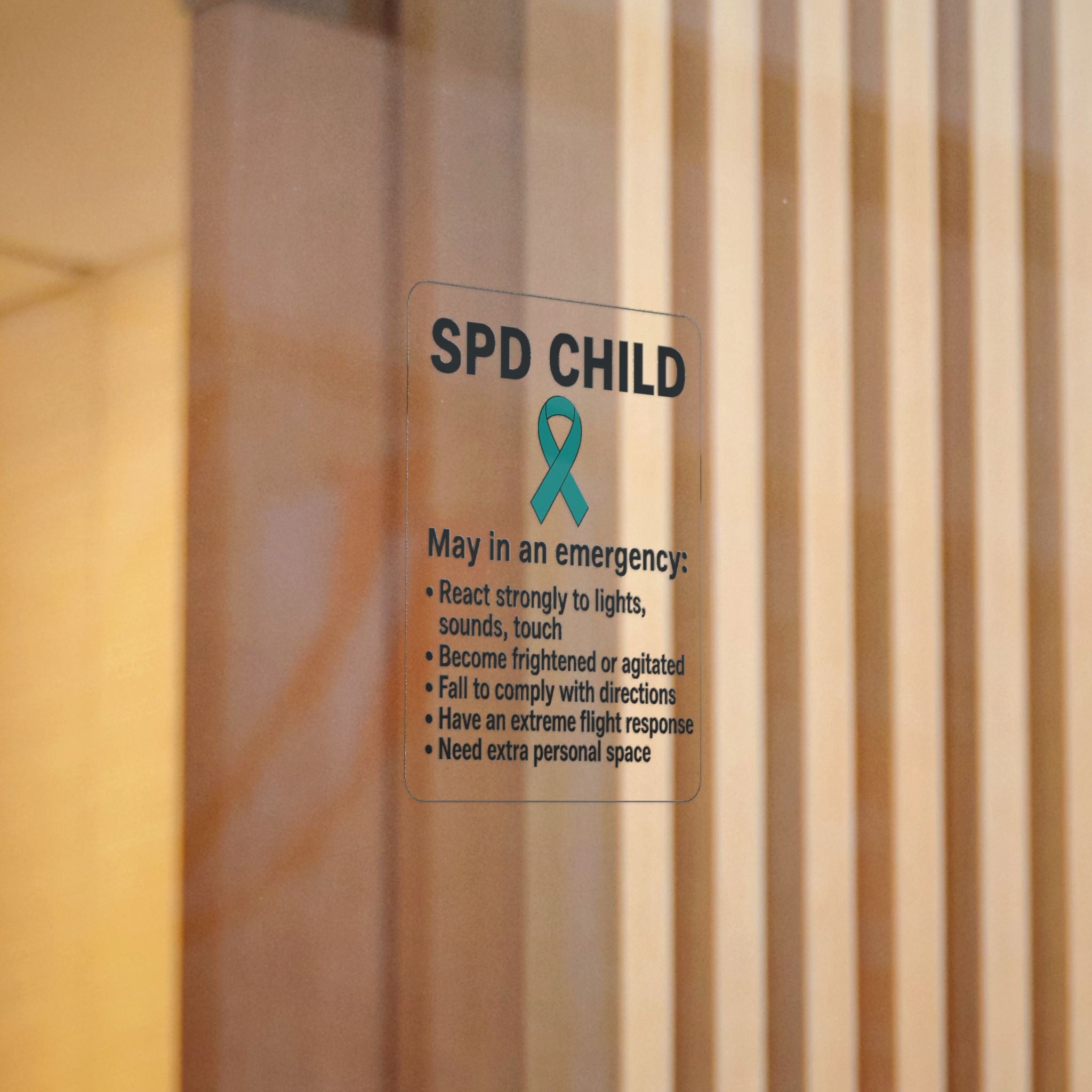 SPD Child Awareness sticker | Sensory Processing Disorder information decal, teal ribbon