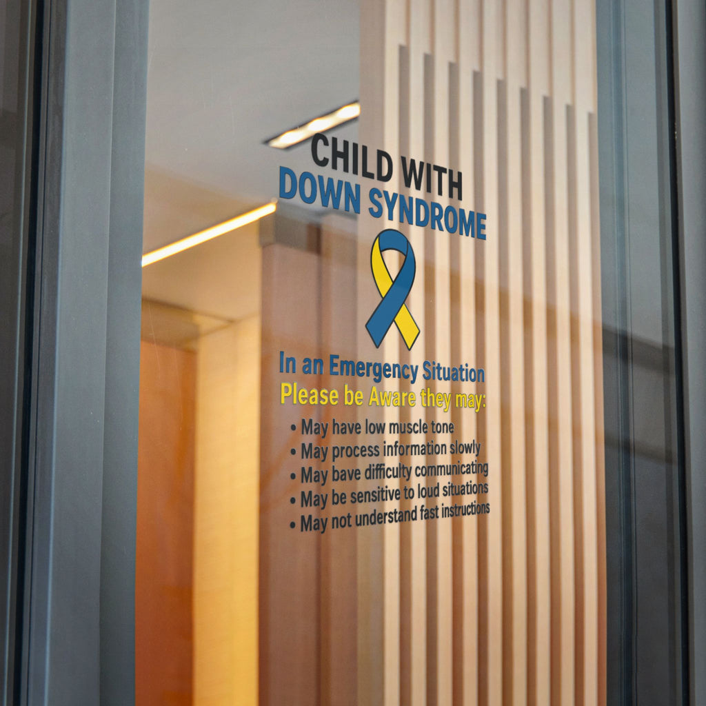 Child with Down Syndrome awareness ribbon Die-Cut Sticker | DTF