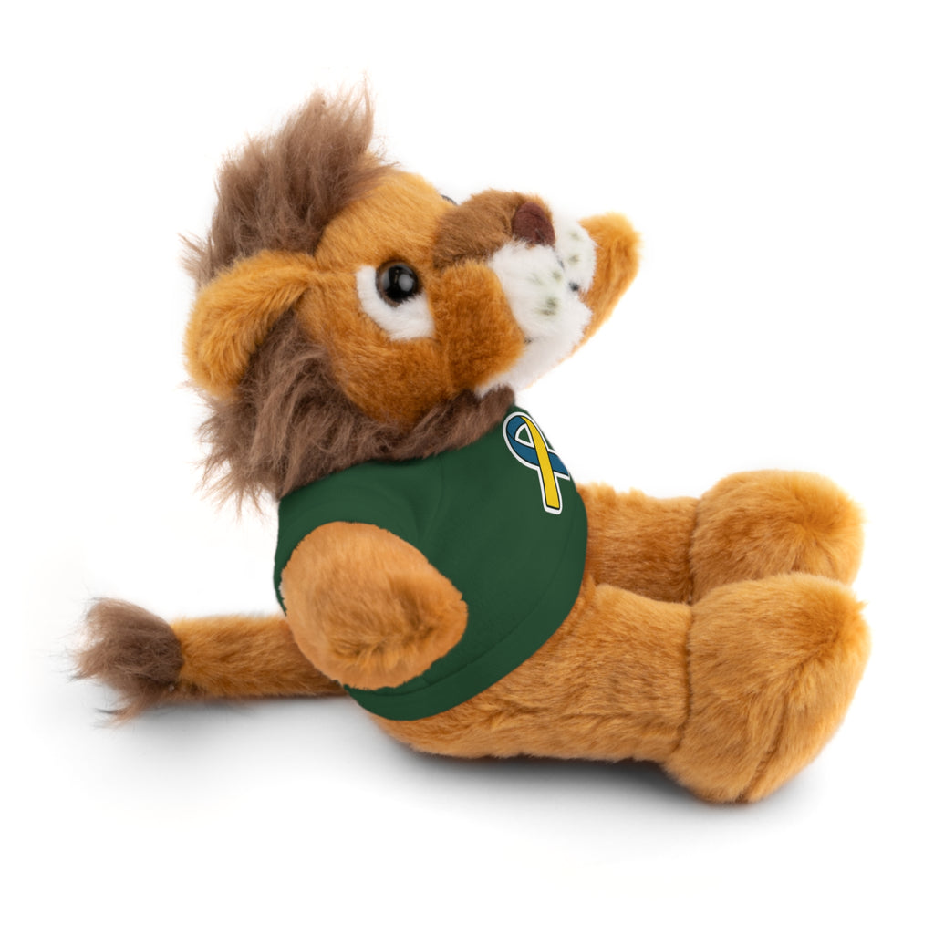 Yellow Blue Awareness Ribbon Stuffed Animal