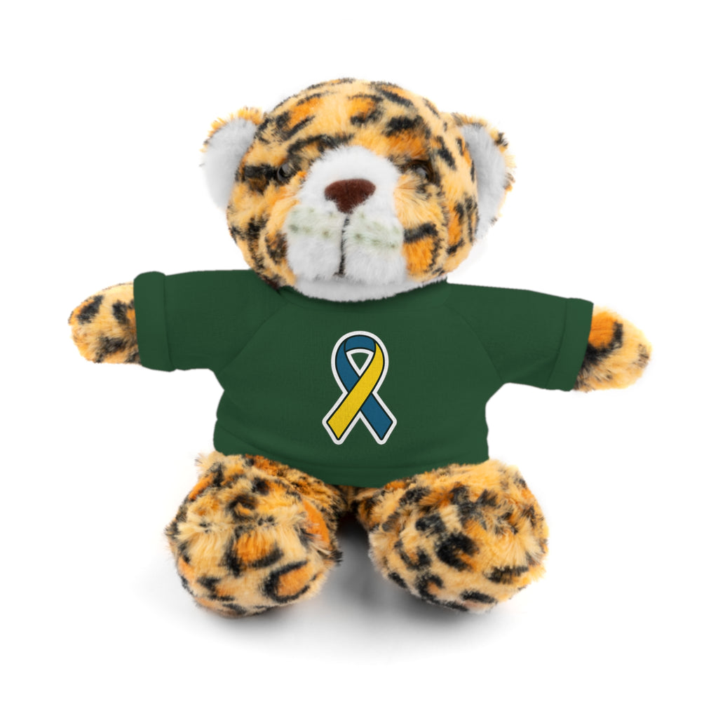 Yellow Blue Awareness Ribbon Stuffed Animal