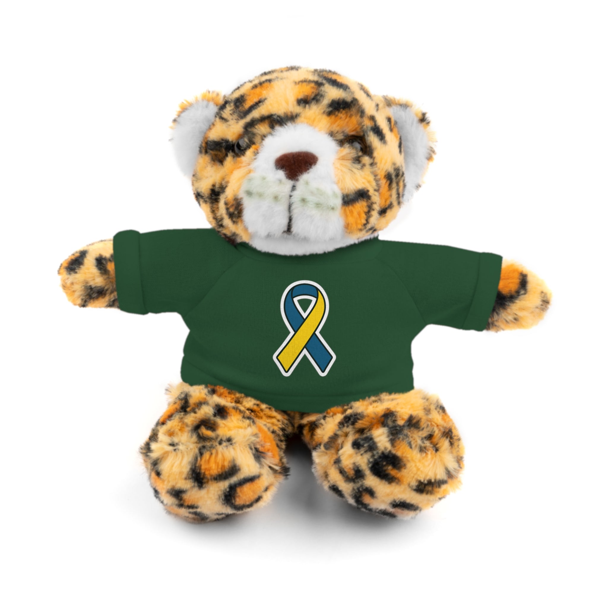 Yellow Blue Awareness Ribbon Stuffed Animal