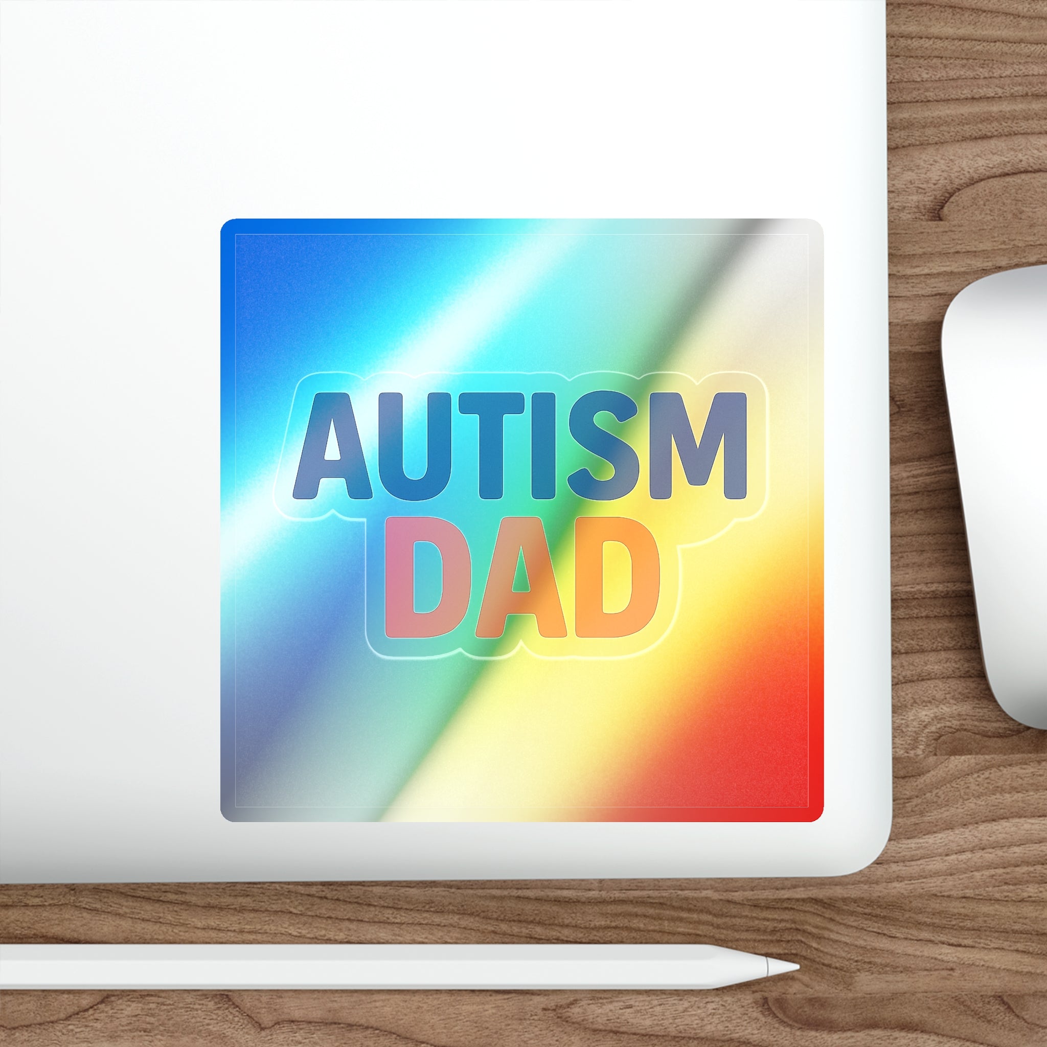 Autism Dad holographic sticker | die-cut square