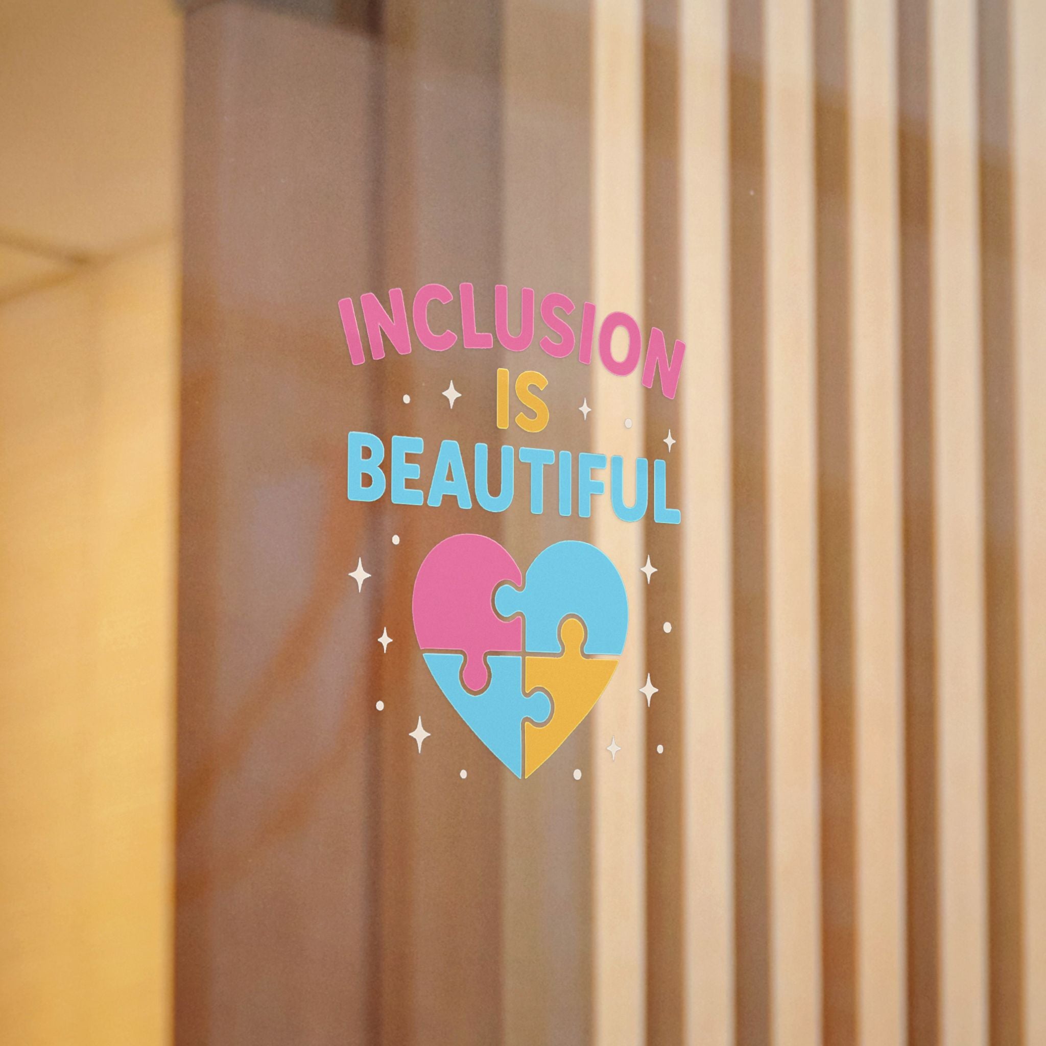Inclusion Is Beautiful Heart Puzzle sticker | Die-Cut Sticker