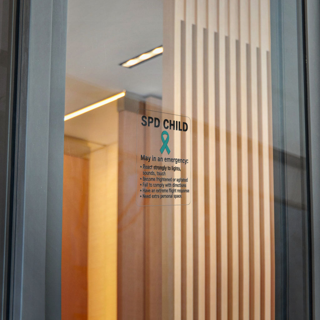 SPD Child Awareness sticker | Sensory Processing Disorder information decal, teal ribbon